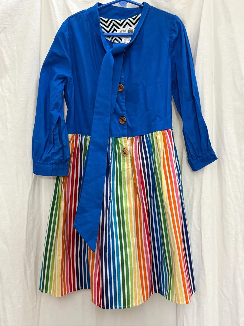 NWOT Misha Lulu Girls 12 Rainbow Twirl Dress USA Boutique School & Fall Photos